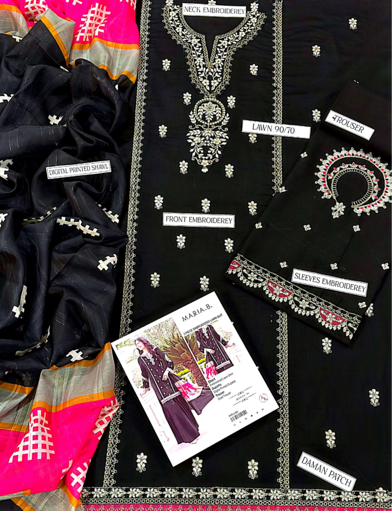3 Piece Embroidered Lawn Suit - Image 7