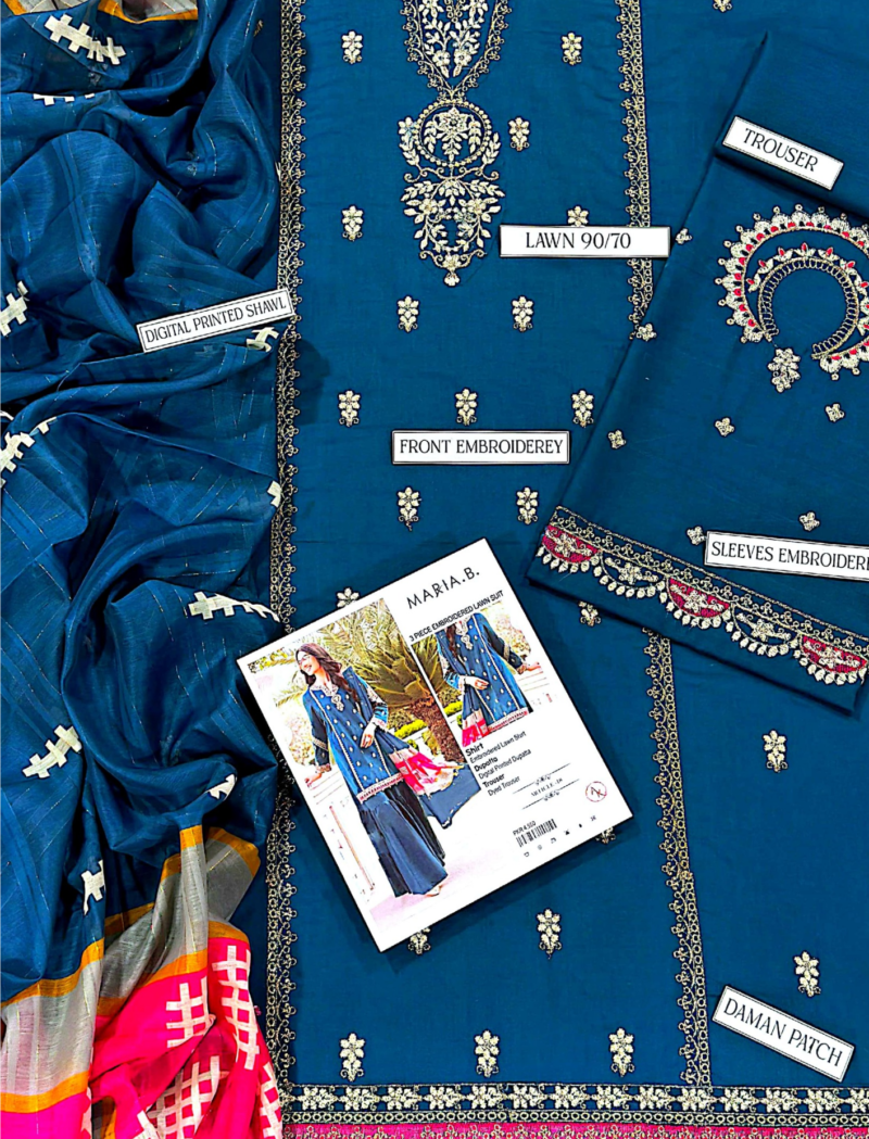 3 Piece Embroidered Lawn Suit - Image 2